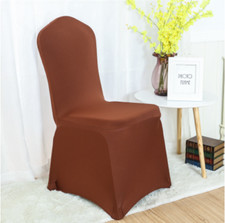 100x Brown Chair Covers Spandex Stretch Banquet Wedding Chair Decorations