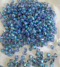 Swarovski Crystal 5328 4mm bicone beads, Indian Sapphire AB2X 24pcs 
