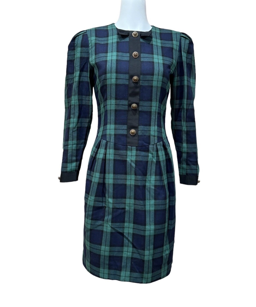Vintage 1980/90s DONNA RICCO New York Tartan Plaid Dress Size 4 | eBay