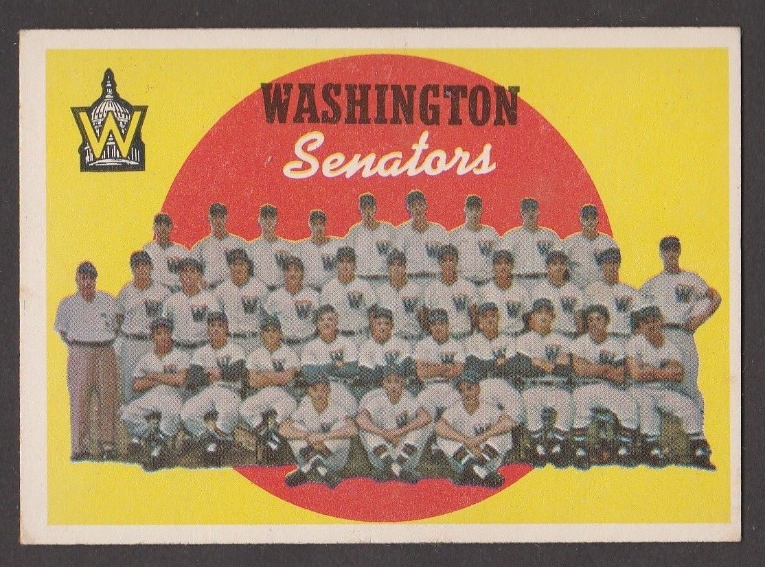 1959 TOPPS BASEBALL # 397 WASHINGTON SENATORS TC UNMARKED INV