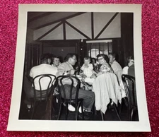 VTG Snapshot Photo 1951 Picnic IBJ Snapshot Baby Family