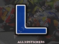 3D Stickers Resin Domed LETTER L - Color Blue - 25 mm(1 inch) Adhesive Decal