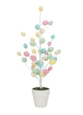 Gisela Graham Pastel Easter Twig Tree Decoration with Pastel Speckled Eggs