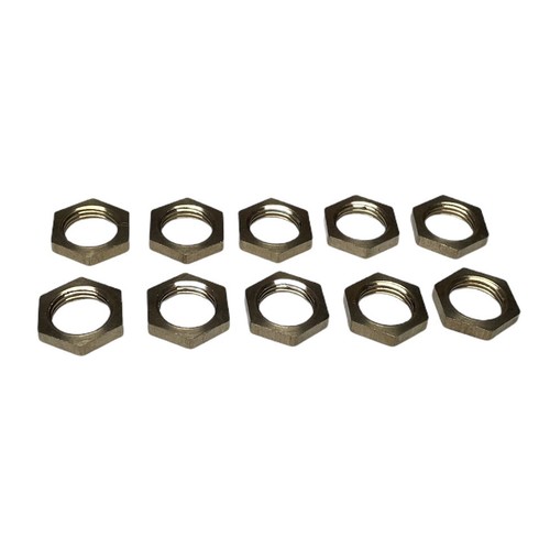 10 Pcs 1/8” BSP Female Thread Brass Pipe Fitting Hex Lock Nut No Flange