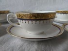 MTK Tohki Japan Porcelain Blue China Plate Gold Trim Set of 6 teacups saucers — photo 8