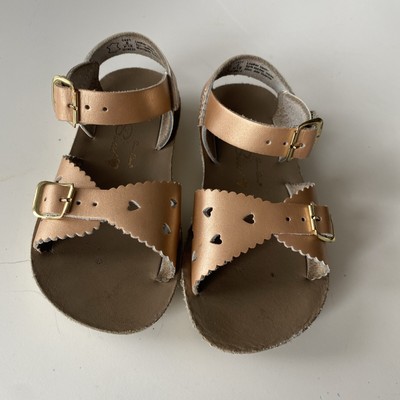 rose gold saltwater sandals