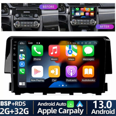 9'' Für Honda Civic 2016-2021 Android 13 Carplay Autoradio GPS Navi WIFI RDS 32G