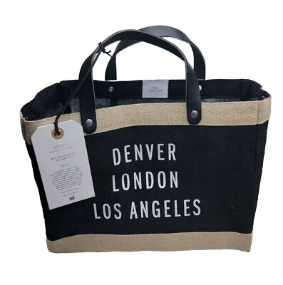 APOLIS Global Citizen Market Lunch Bag Handbag DENVER LONDON LOS ANGELES Canvas 