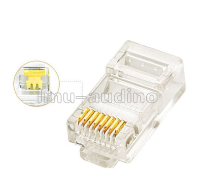 20Pcs Practical Internet Gold Plated Cable Modular Plug Adapter RJ45 8P8C CAT5E