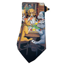 Ralph Marlin Men's Dogs Playing Poker Vintage 90's Necktie Artwear USA Made