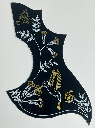 For Gibson Hummingbird Acoustic Guitar Self-Adhesive Pickguard,Black