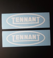 Tennant Floor Scrubber Decal Sticker WHITE stickers pair (2) USA