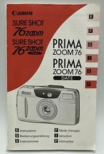 Canon Sure Shot 76 Zoom Prima Zoom 76 Prima Zoom 76 Date Manual, Instructions