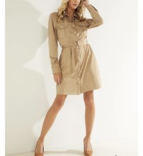 Guess Dora Faux Suede Women’s Mountain Honey Mini Dress Size Medium NEW