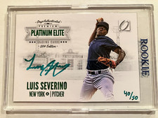 Luis Severino Onyx Authenticated Premium Platinum Elite Green Auto #/50 Yankees