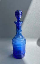 Kobaltblau Glas Flasche kleine  Karaffe für Likör Öl oder Essig