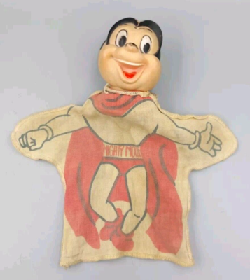 Rare VTG Mighty Mouse Hand Puppet Ideal Toy 1960s TV Cartoon