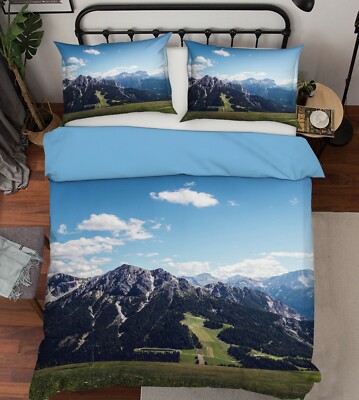 3D Black Mountain ZHUA1216 Bed Pillowcases Quilt Duvet Cover Set Queen King Zoe