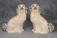 Pair of Antique Large Shorter & Son Pottery Staffordshire Dog Figures Spaniel
