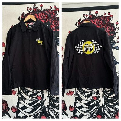 Mooneyes x Vans Black Zip Jacket Hot Rod Motorcycles Skateboard Skate Men s M
