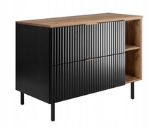 Armadio Armadietto Mobile Lavandino Appoggio Bagno Piedini 100 cm FLOW Nero