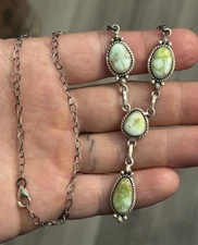 STERLING SILVER NATIVE AMERICAN SW PALOMINO TURQUOISE LARIAT Y DROP NECKLACE 925