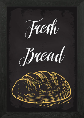 Frisches Brot Bäckerei Gerahmtes Wandbild Poster Leinwanddruck Bild