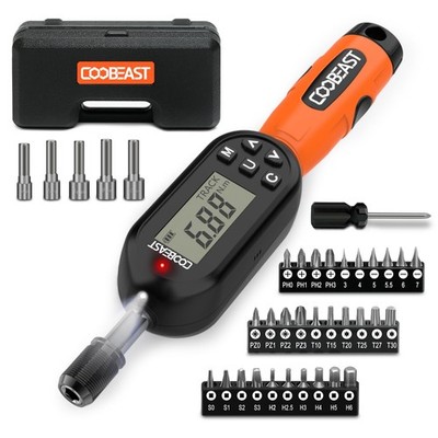 38pcs Torque Screwdriver 1.01-106.2 in-lbs/0.11-12 Nm, 1/4 inch Drive Electro...