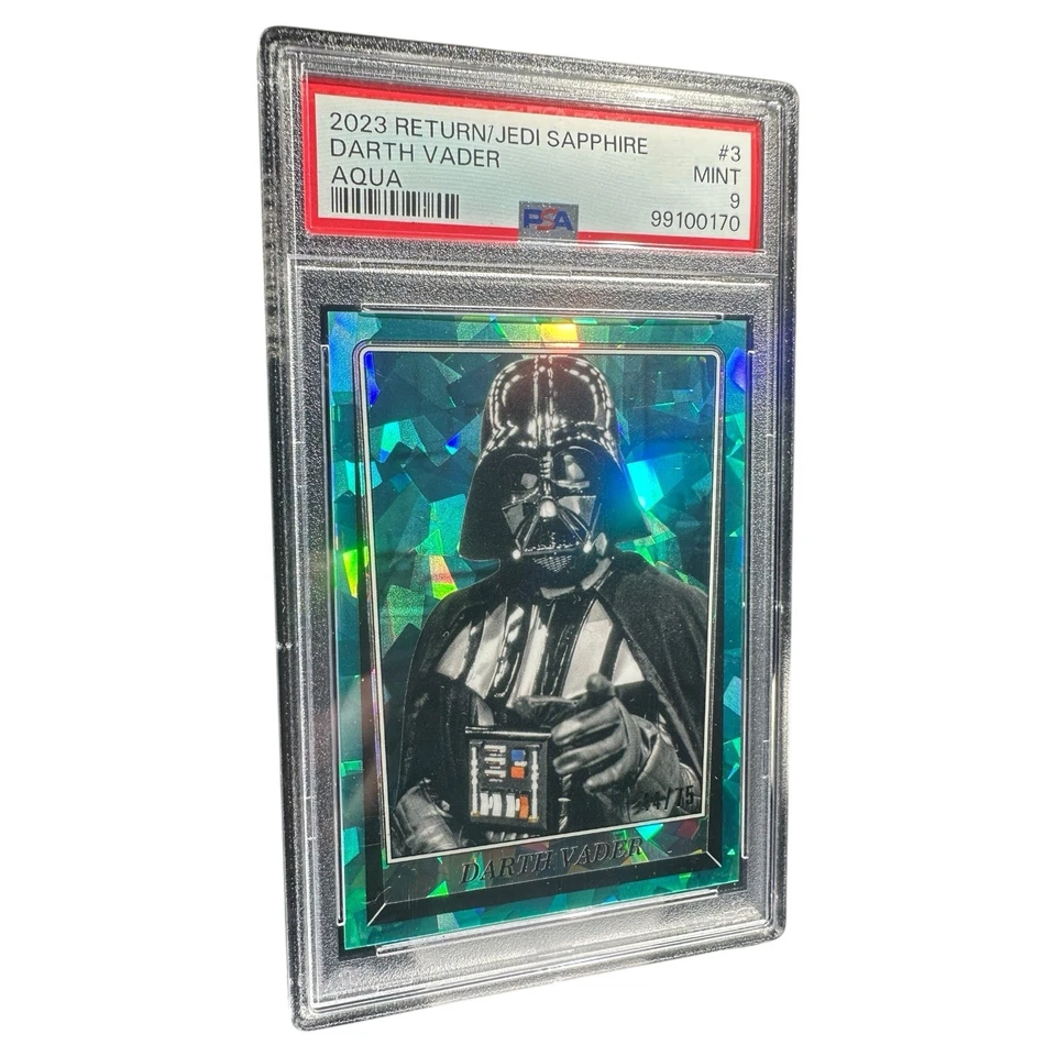 2023 Star Wars Return Of The Jedi Sapphire Darth Vader #3 Aqua /75 PSA 9 Mint - Image 2 of 4