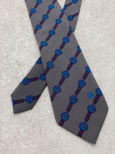 CELINE Necktie Silk GRY All Over Pattern Men's - Picture 2 of 4