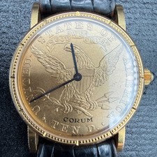 CORUM 18kt Gold $10 USA Liberty 1893 Coin Qua...