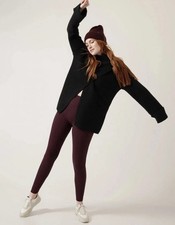 Athleta Womens Azalea Merino Wool Cashmere Long Sleeve Pullover Sweater Black S