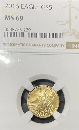 2016 $5 American GOLD EAGLE NGC MS69 Certified Gold .999