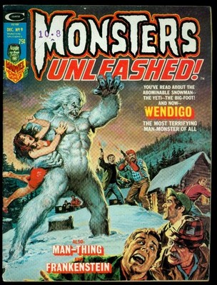 Marvel Comics MONSTERS UNLEASHED #9 Frankenstein Man-Thing Wendigo VG+ 4.5