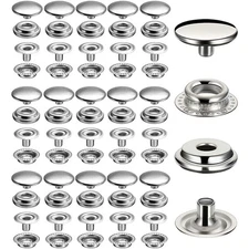 240 Pcs 15mm Snap Fasteners Buttons Heavy Duty Press Studs for Jeans Jackets