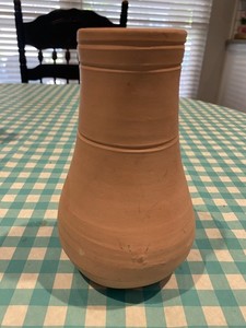 Williamsburg Restoration Pottery Birdhouse Bottle Hand Turned Redware