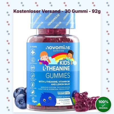 L-Theanin Gummibärchen für Kinder, mit Zitronenmelisse & Vitamin B6-50mg, Vegan