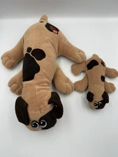 Vintage Pound Puppies 1985 Plush Dog 19" And 8”Baby Tonka 80s Toy Tan Brown