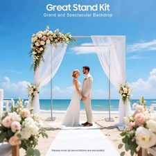 Adjustable 4 Post Hardware Kit Backdrop Decor Outdoor Wedding Party Stand