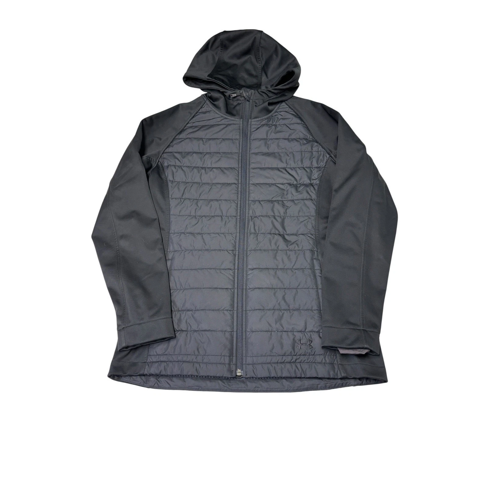 Under Armour Storm Primaloft Hybrid Jacket Womens Medium Black Hooded 1240729