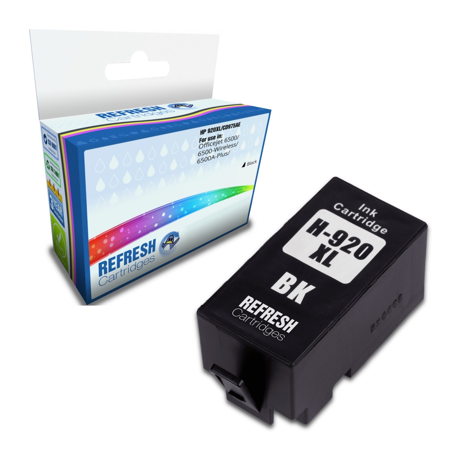 Refresh Cartridges Replacement Black 920XL Ink Compatible With HP Printers
