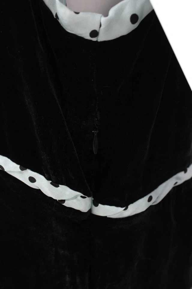 Regata Feminina Marc Jacobs Acabamento de Bolinhas Veludo Preta Azul Gelo Tamanho 10 - Imagem 3 de 4