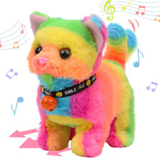 Walking Cat Interactive Electronic Pet Plush Kitty Toy with Sounds and Movements