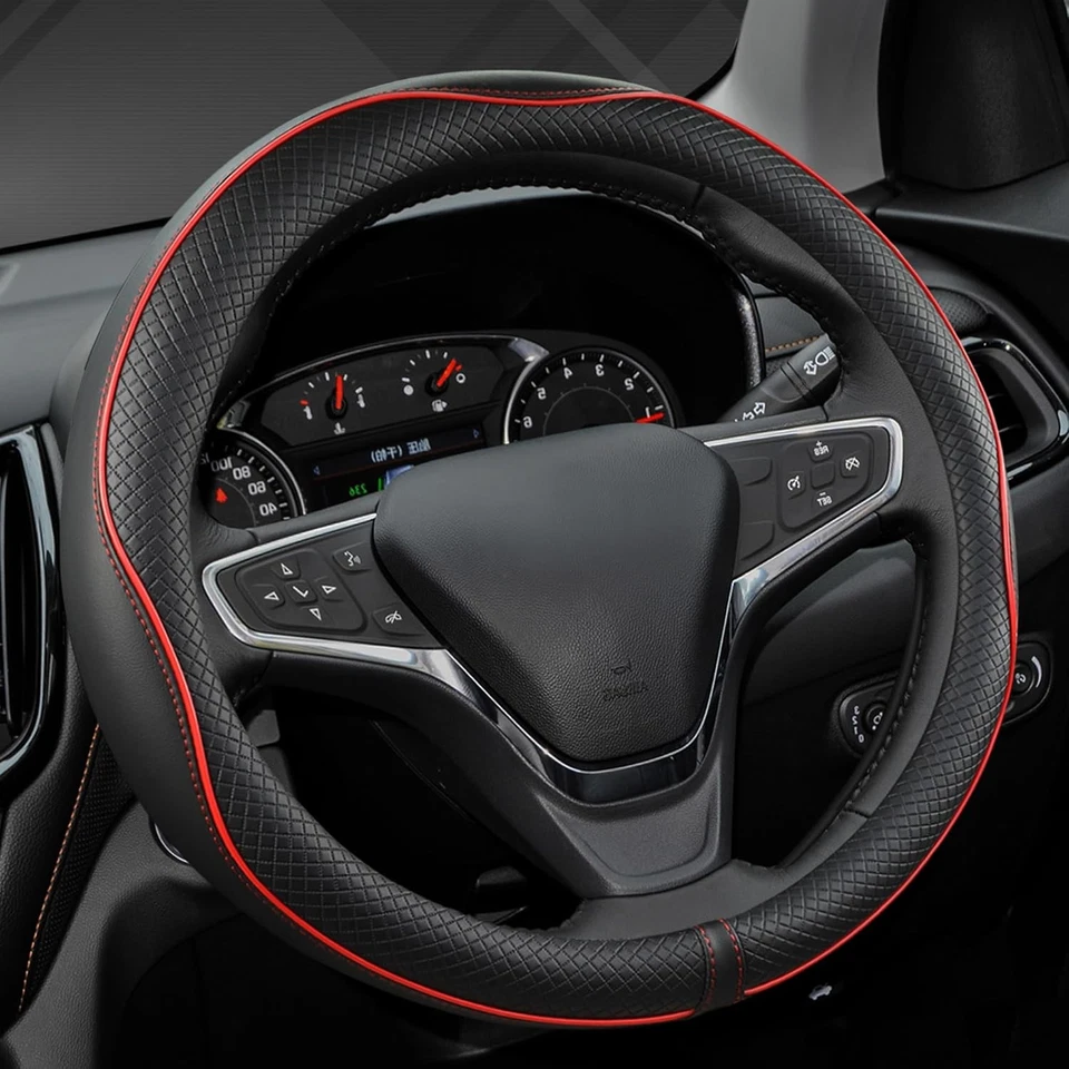 Customized Car Steering Wheel Cover Leather For Chevrolet Silverado 14½-16 inch - Изображение 2 из 4