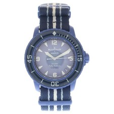 Swatch Blancpain x Bioceramic Fathoms Atlantic Ocean Blue Dial Cex Nylon AT Used