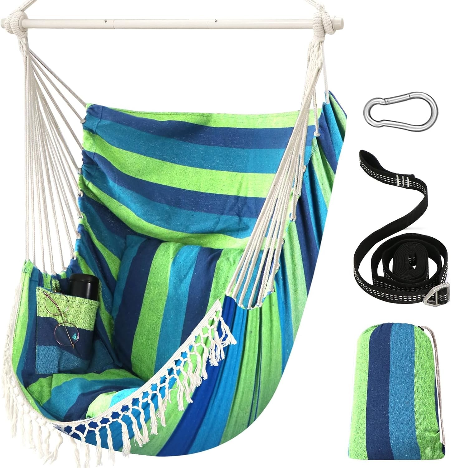 Chihee Hammock Chair Hanging Swing Max 500 Lbs 2 Cushions Included Metal Spread