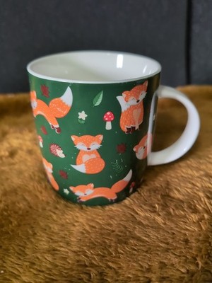 Puckator Green Fine Bone China Fox Woodland Tee-/Kaffeebecher 300 ml süß 