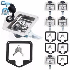 6PCS Stainless Steel Key Camper Truck Tool Box Trailer Door Latch T Handle Lock