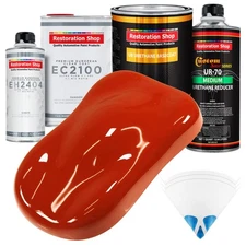 Hot Rod Red Automotive Paint Urethane Basecoat Quart Kit & European Clear Coat