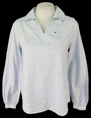 Tommy Hilfiger Damen Himmelblau L/S ABEND TUNIKA SHIRT - XXS (XS) - UVP 89£